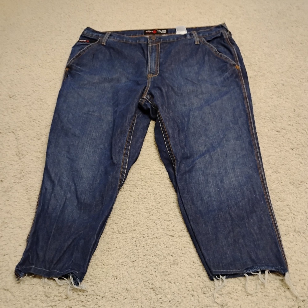 Ariat FR Jeans Men 42x30 (Fits 42x25) Blue Low Rise M4 Boot Flame Work Fire CAT2